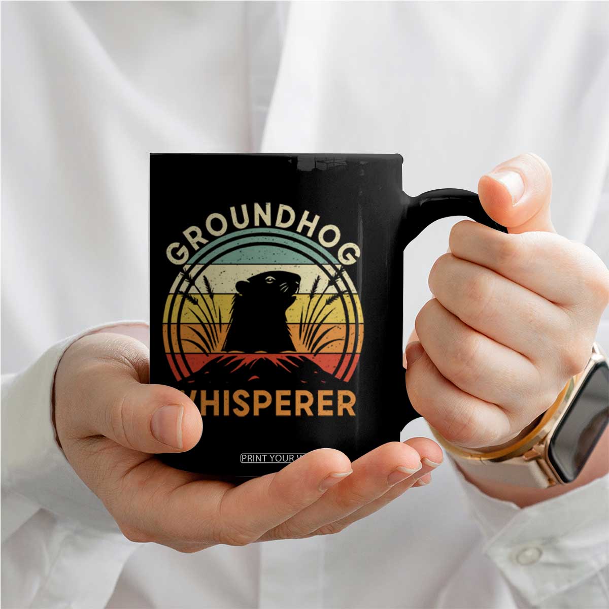 Funny Groundhog Whisperer Coffee Mug Retro Vintage Woodchuck Lover TS11 Print Your Wear
