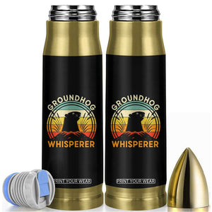 Funny Groundhog Whisperer Bullet Tumbler Retro Vintage Woodchuck Lover TS11 Black Print Your Wear