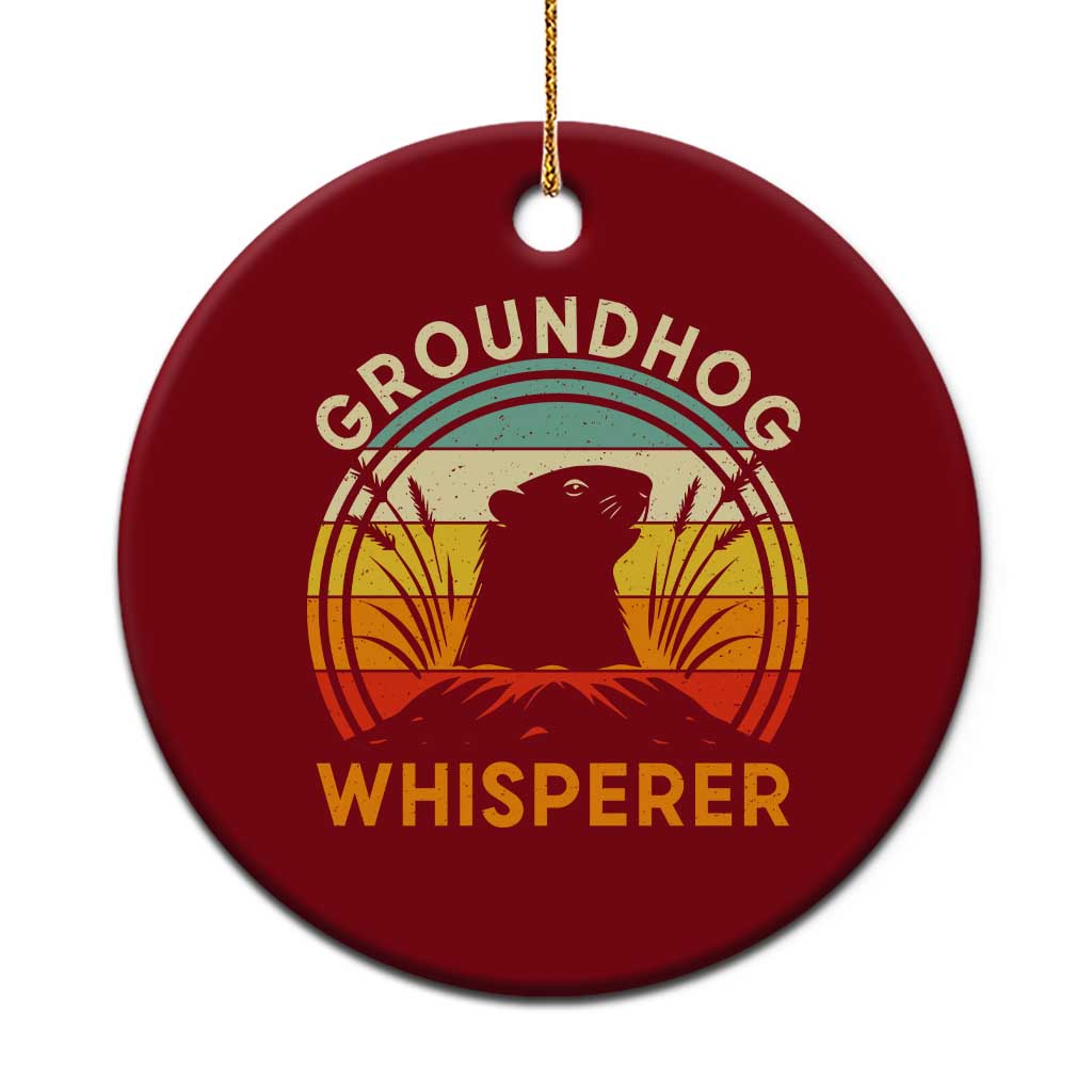Funny Groundhog Whisperer Ceramic Ornament Retro Vintage Woodchuck Lover TS11 1pc Red Print Your Wear