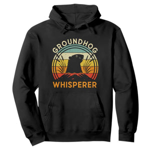 Funny Groundhog Whisperer Hoodie Retro Vintage Woodchuck Lover TS11 Black Print Your Wear