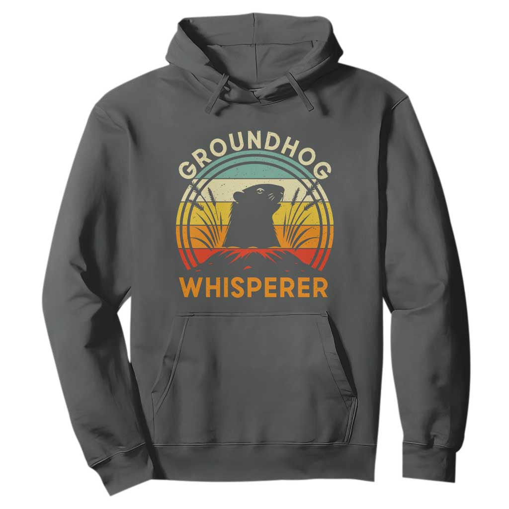 Funny Groundhog Whisperer Hoodie Retro Vintage Woodchuck Lover TS11 Dark Heather Print Your Wear