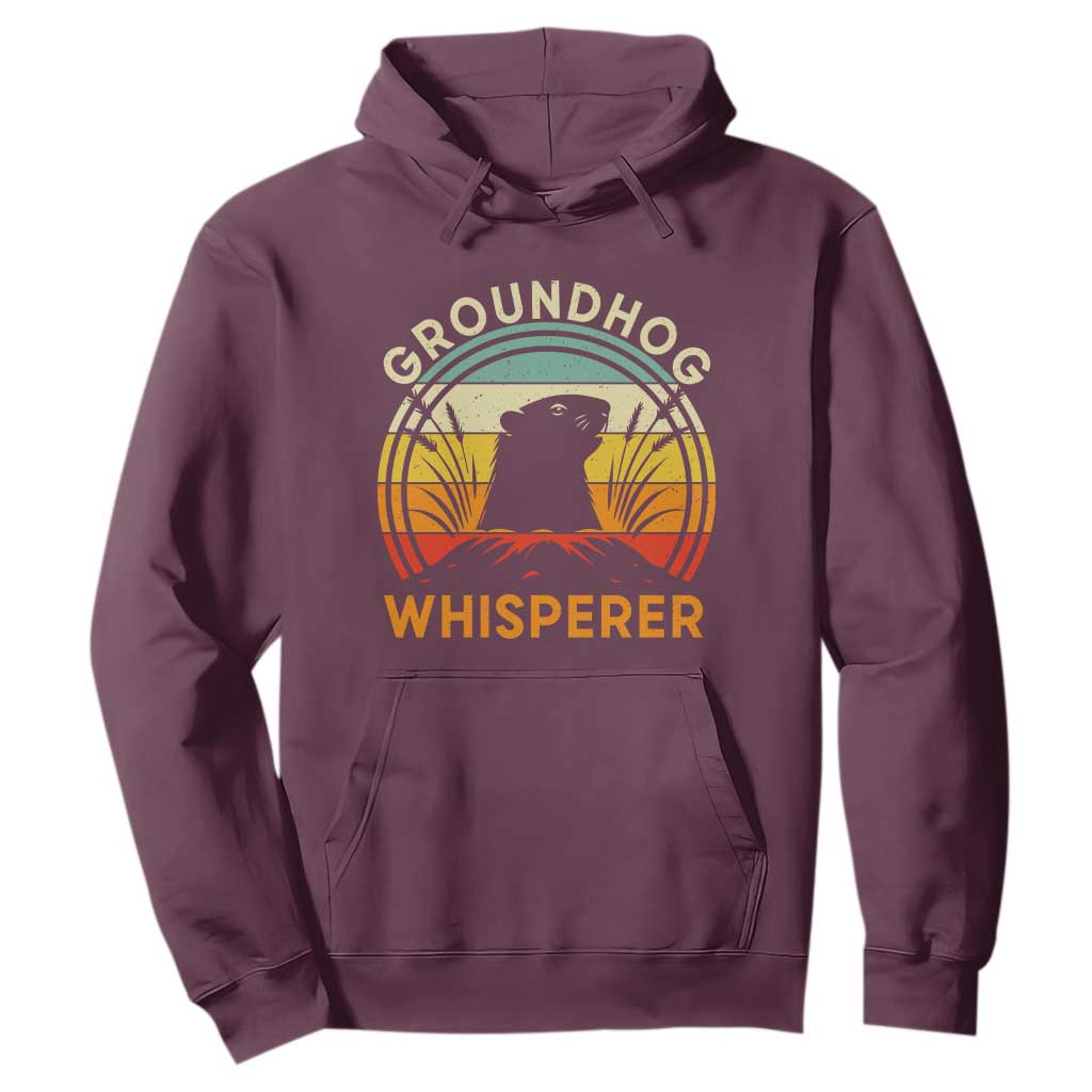 Funny Groundhog Whisperer Hoodie Retro Vintage Woodchuck Lover TS11 Maroon Print Your Wear