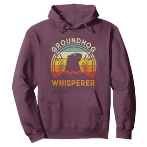 Funny Groundhog Whisperer Hoodie Retro Vintage Woodchuck Lover TS11 Maroon Print Your Wear