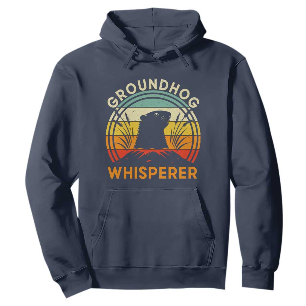 Funny Groundhog Whisperer Hoodie Retro Vintage Woodchuck Lover TS11 Navy Print Your Wear
