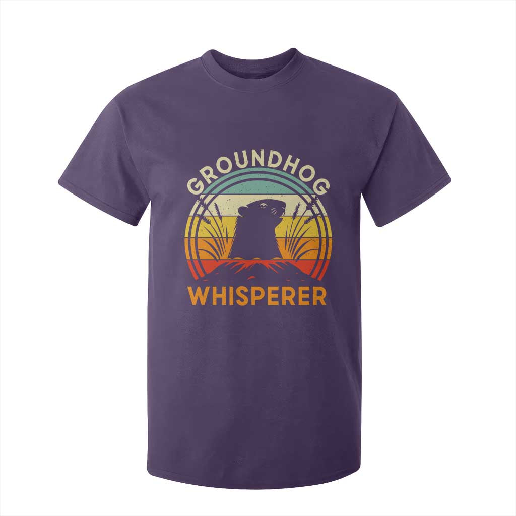 Funny Groundhog Whisperer T Shirt For Kid Retro Vintage Woodchuck Lover TS11 Purple Print Your Wear