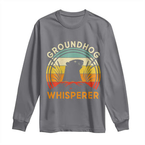 Funny Groundhog Whisperer Long Sleeve Shirt Retro Vintage Woodchuck Lover TS11 Charcoal Print Your Wear