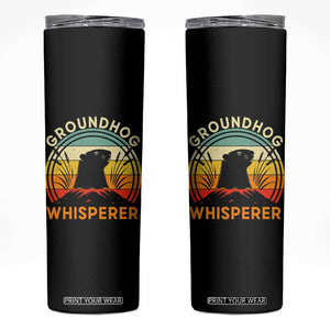 Funny Groundhog Whisperer Skinny Tumbler Retro Vintage Woodchuck Lover TS11 Black Print Your Wear