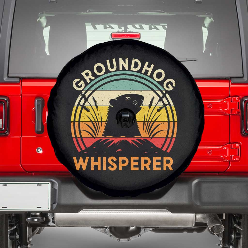 Funny Groundhog Whisperer Spare Tire Cover Retro Vintage Woodchuck Lover TS11 Black Print Your Wear