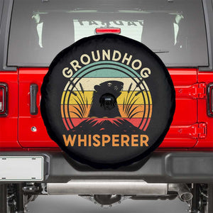 Funny Groundhog Whisperer Spare Tire Cover Retro Vintage Woodchuck Lover TS11 Black Print Your Wear