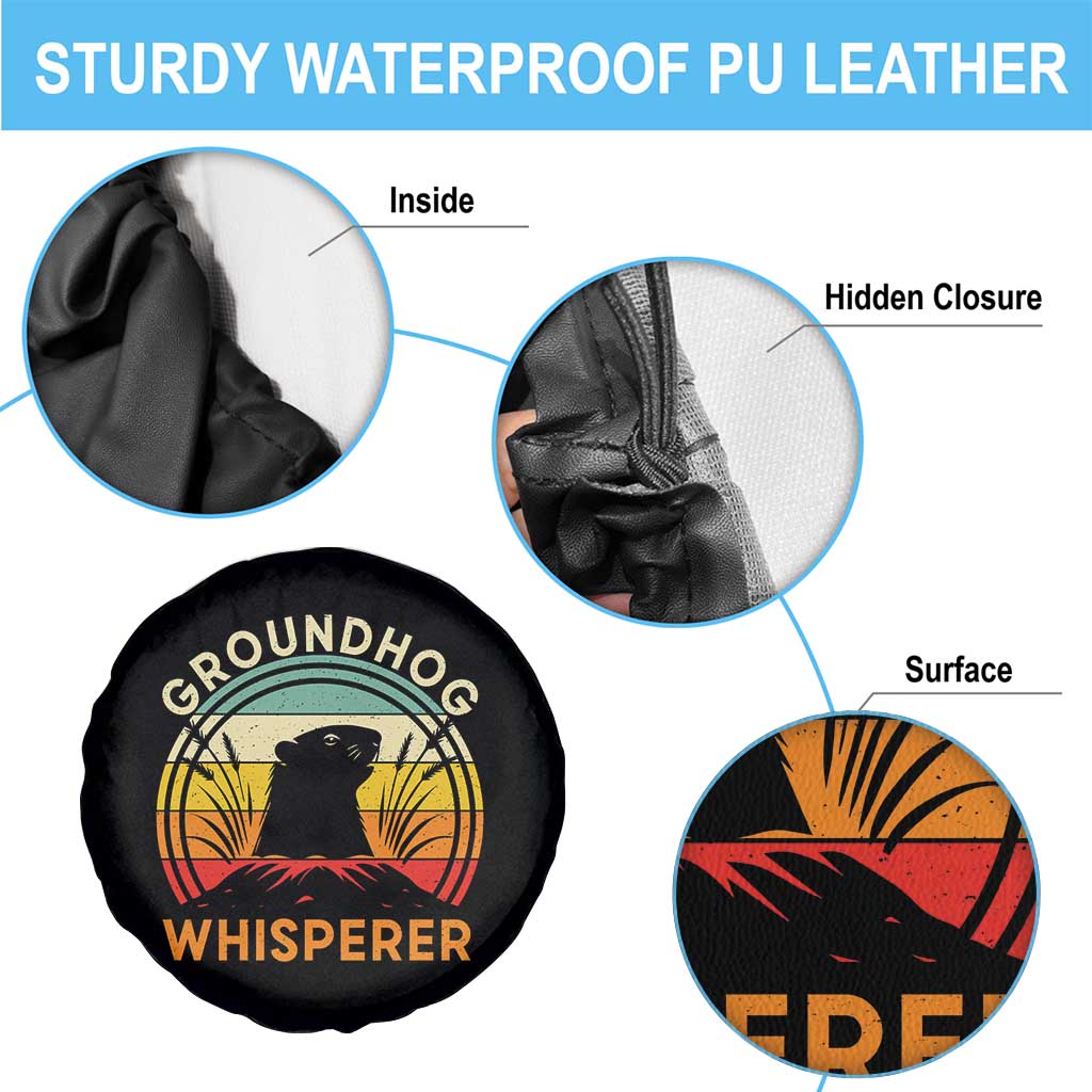 Funny Groundhog Whisperer Spare Tire Cover Retro Vintage Woodchuck Lover TS11 Print Your Wear
