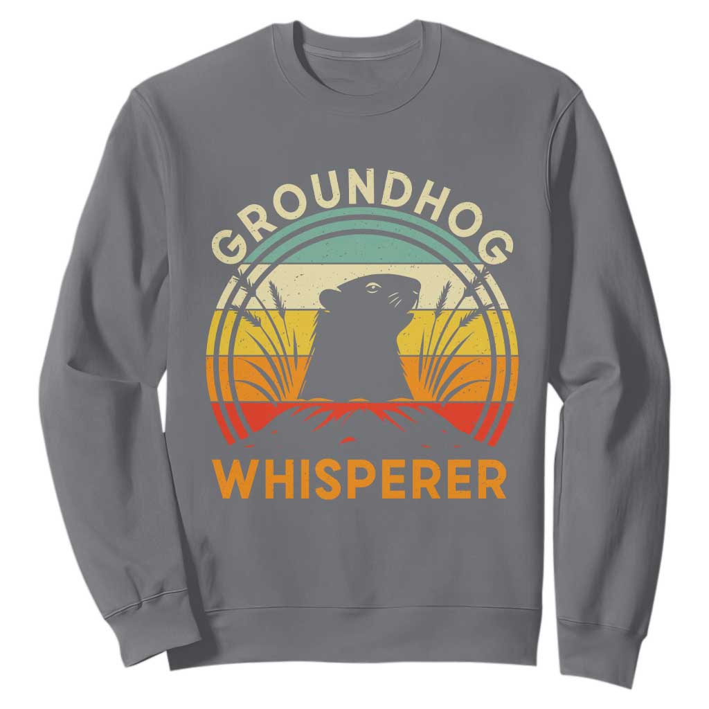 Funny Groundhog Whisperer Sweatshirt Retro Vintage Woodchuck Lover TS11 Charcoal Print Your Wear