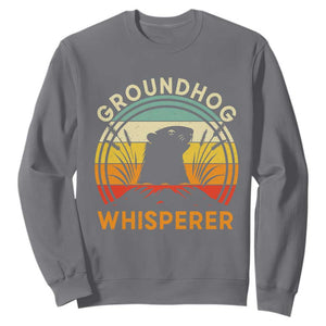 Funny Groundhog Whisperer Sweatshirt Retro Vintage Woodchuck Lover TS11 Charcoal Print Your Wear