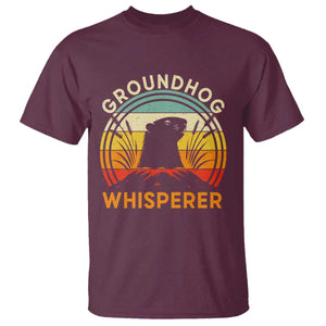 Funny Groundhog Whisperer T Shirt Retro Vintage Woodchuck Lover TS11 Maroon Print Your Wear