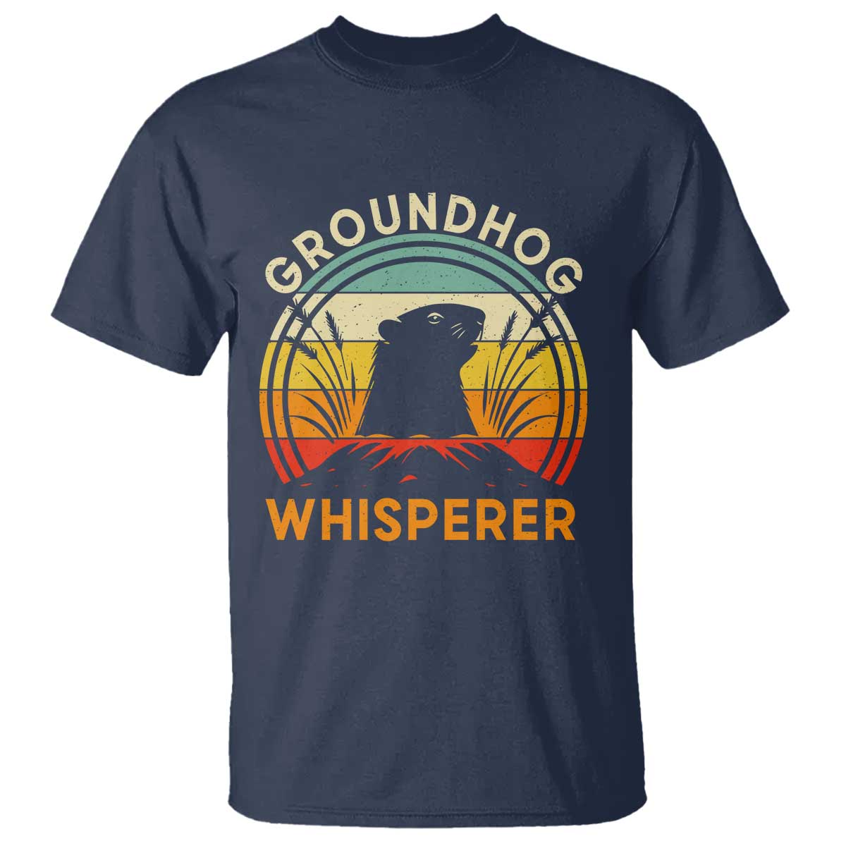 Funny Groundhog Whisperer T Shirt Retro Vintage Woodchuck Lover TS11 Navy Print Your Wear