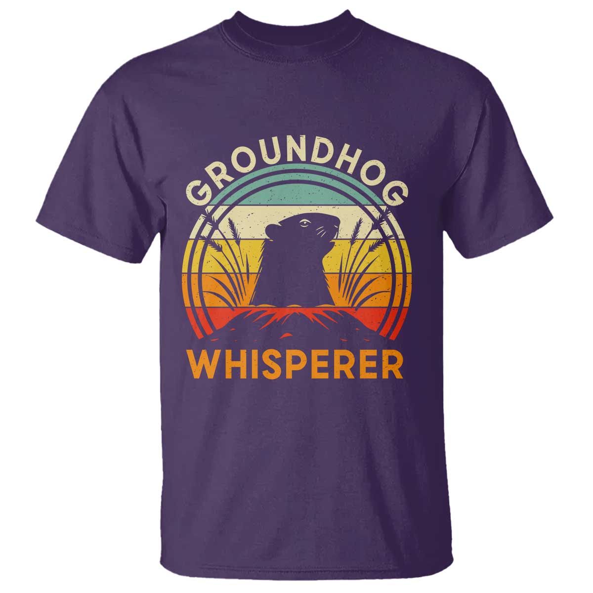 Funny Groundhog Whisperer T Shirt Retro Vintage Woodchuck Lover TS11 Purple Print Your Wear