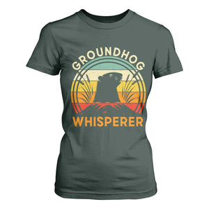 Funny Groundhog Whisperer T Shirt For Women Retro Vintage Woodchuck Lover TS11 Dark Forest Green Print Your Wear
