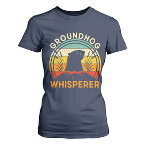 Funny Groundhog Whisperer T Shirt For Women Retro Vintage Woodchuck Lover TS11 Navy Print Your Wear