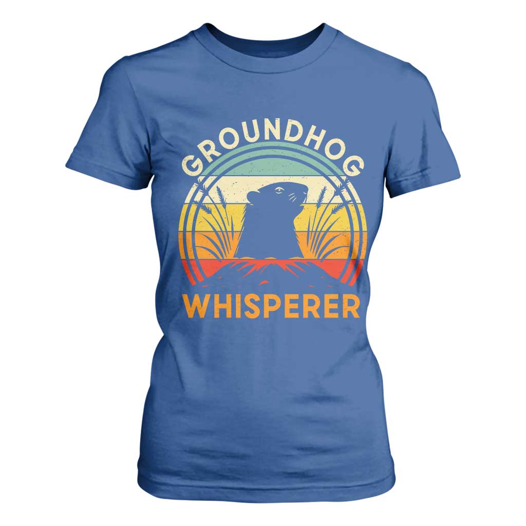 Funny Groundhog Whisperer T Shirt For Women Retro Vintage Woodchuck Lover TS11 Royal Blue Print Your Wear