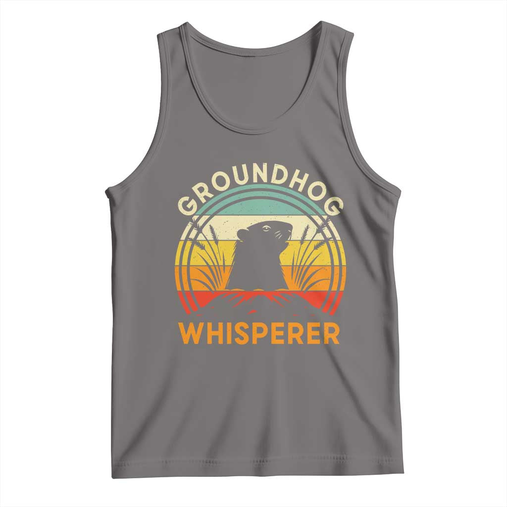 Funny Groundhog Whisperer Tank Top Retro Vintage Woodchuck Lover TS11 Deep Heather Print Your Wear