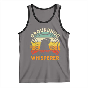 Funny Groundhog Whisperer Tank Top Retro Vintage Woodchuck Lover TS11 Deep Heather Black Print Your Wear