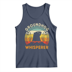 Funny Groundhog Whisperer Tank Top Retro Vintage Woodchuck Lover TS11 Navy Print Your Wear