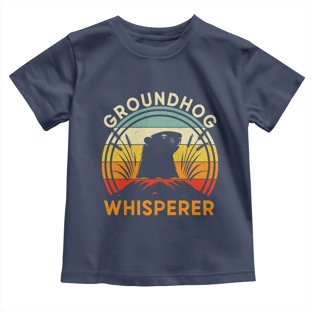 Funny Groundhog Whisperer Toddler T Shirt Retro Vintage Woodchuck Lover TS11 Navy Print Your Wear