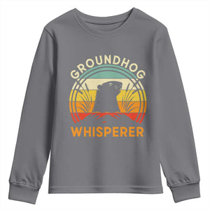 Funny Groundhog Whisperer Youth Sweatshirt Retro Vintage Woodchuck Lover TS11 Charcoal Print Your Wear