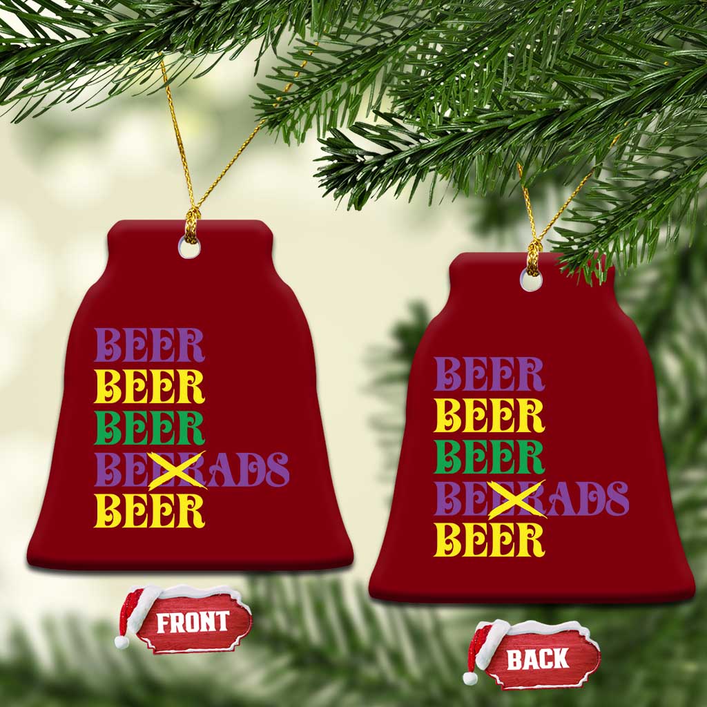 Funny Mardi Gras Drinking Ceramic Ornament Retro Beads Beer Carnival Party TS11 Print Your Wear