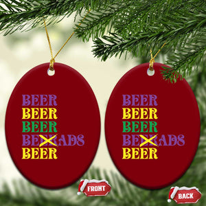 Funny Mardi Gras Drinking Ceramic Ornament Retro Beads Beer Carnival Party TS11 Print Your Wear