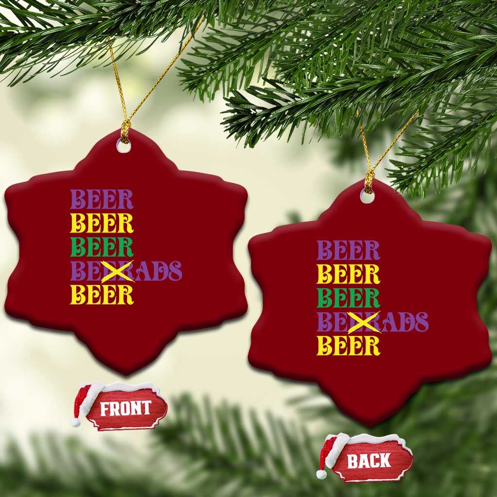 Funny Mardi Gras Drinking Ceramic Ornament Retro Beads Beer Carnival Party TS11 Print Your Wear