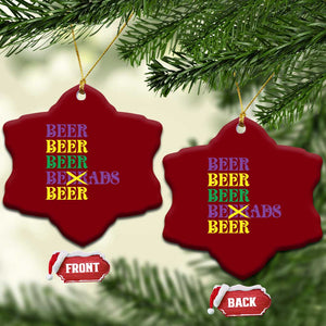 Funny Mardi Gras Drinking Ceramic Ornament Retro Beads Beer Carnival Party TS11 Print Your Wear