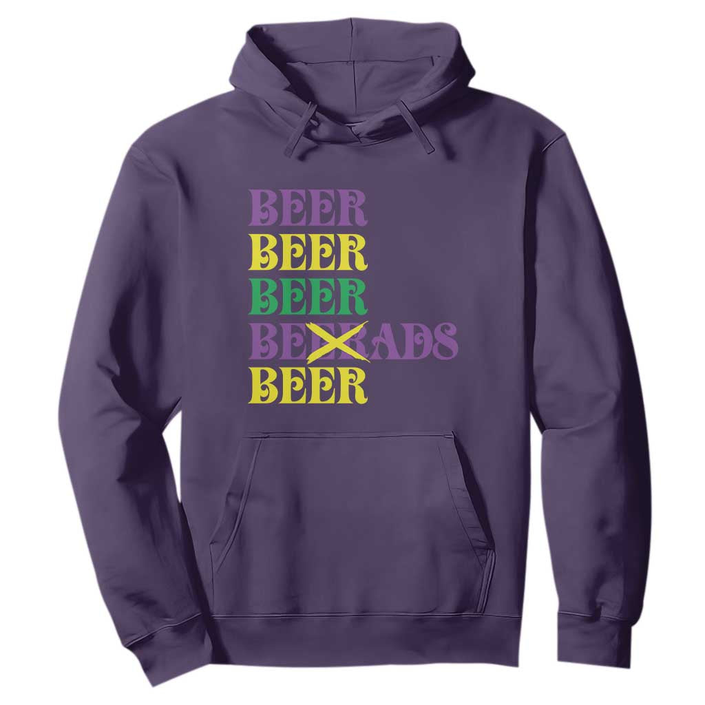 Funny Mardi Gras Drinking Hoodie Retro Beads Beer Carnival Party TS11 Purple Print Your Wear