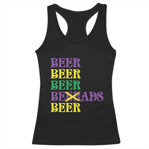 Funny Mardi Gras Drinking Racerback Tank Top Retro Beads Beer Carnival Party TS11 Black Print Your Wear