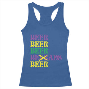 Funny Mardi Gras Drinking Racerback Tank Top Retro Beads Beer Carnival Party TS11 Royal Blue Print Your Wear
