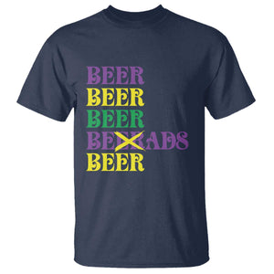 Funny Mardi Gras Drinking T Shirt Retro Beads Beer Carnival Party TS11 Navy Print Your Wear