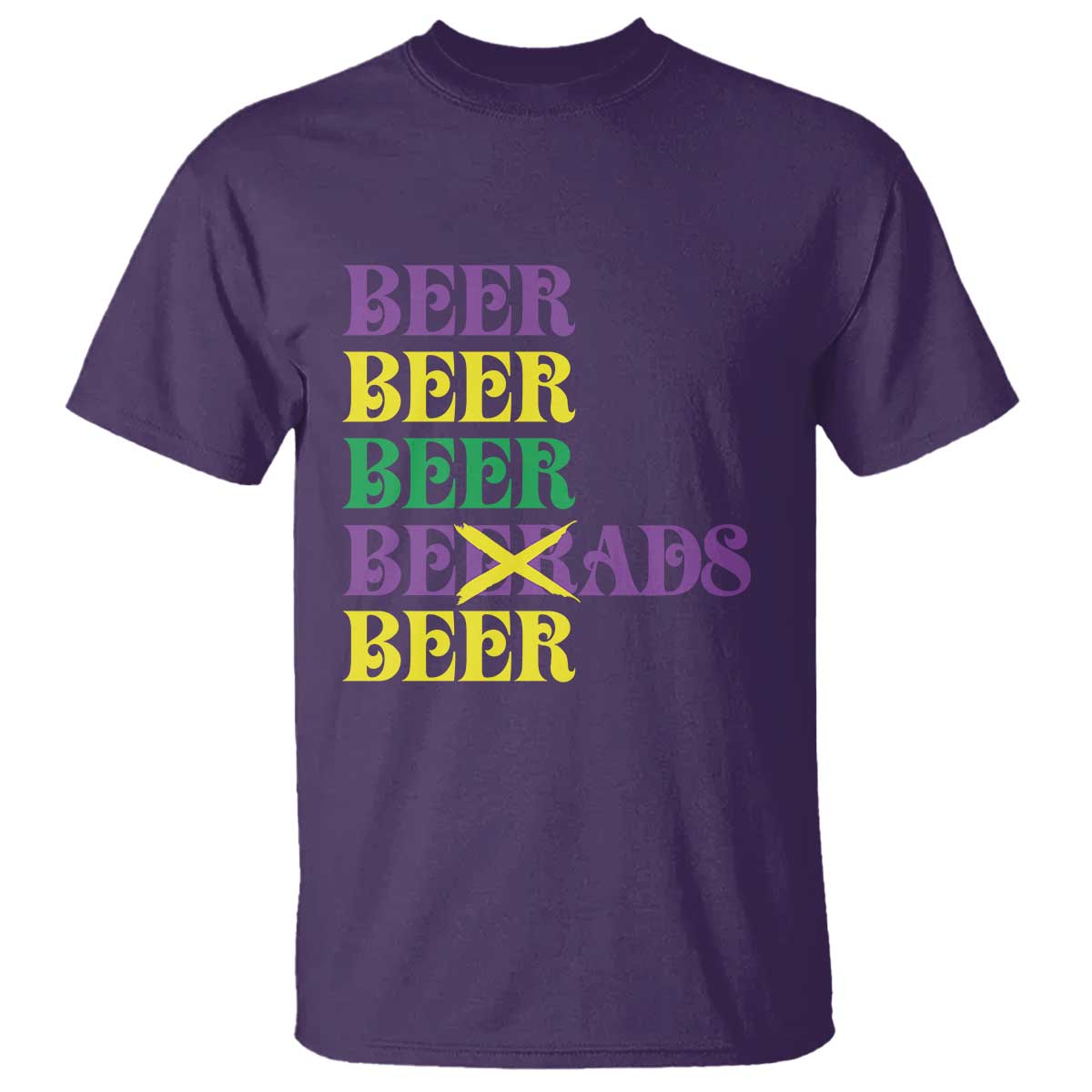 Funny Mardi Gras Drinking T Shirt Retro Beads Beer Carnival Party TS11 Purple Print Your Wear
