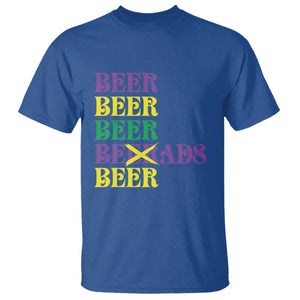 Funny Mardi Gras Drinking T Shirt Retro Beads Beer Carnival Party TS11 Royal Blue Print Your Wear