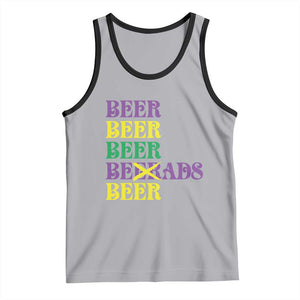Funny Mardi Gras Drinking Tank Top Retro Beads Beer Carnival Party TS11 Athletic Heather Black Print Your Wear