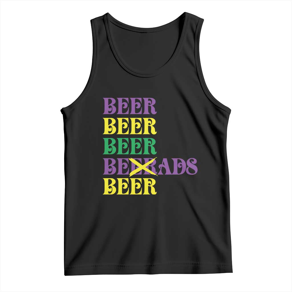 Funny Mardi Gras Drinking Tank Top Retro Beads Beer Carnival Party TS11 Black Print Your Wear