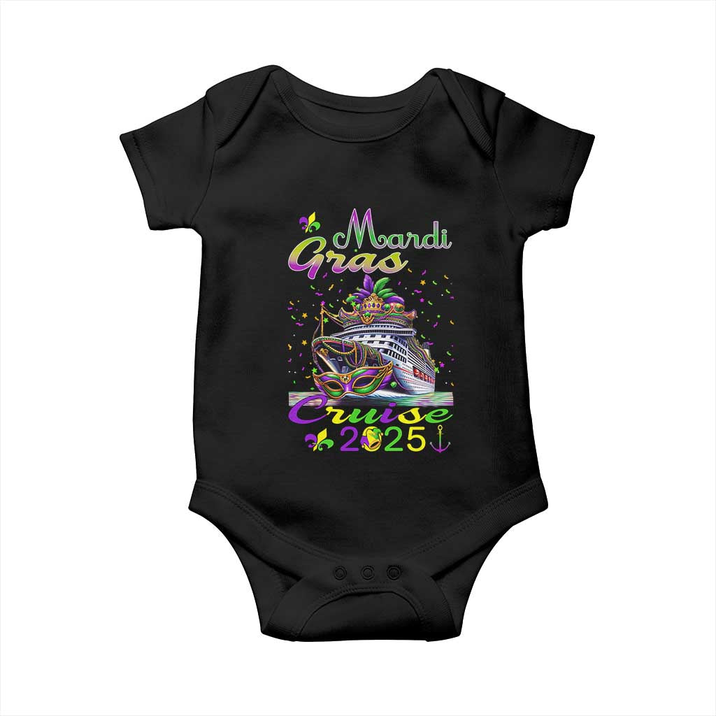 Funny Mardi Gras Cruise 2025 Baby Onesie Trip New Orleans Family Matching TS11 Black Print Your Wear