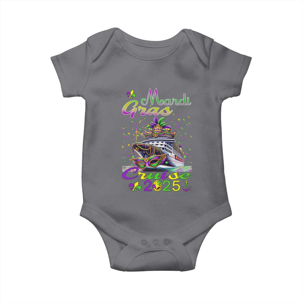 Funny Mardi Gras Cruise 2025 Baby Onesie Trip New Orleans Family Matching TS11 Charcoal Print Your Wear