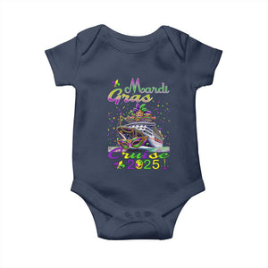 Funny Mardi Gras Cruise 2025 Baby Onesie Trip New Orleans Family Matching TS11 Navy Print Your Wear