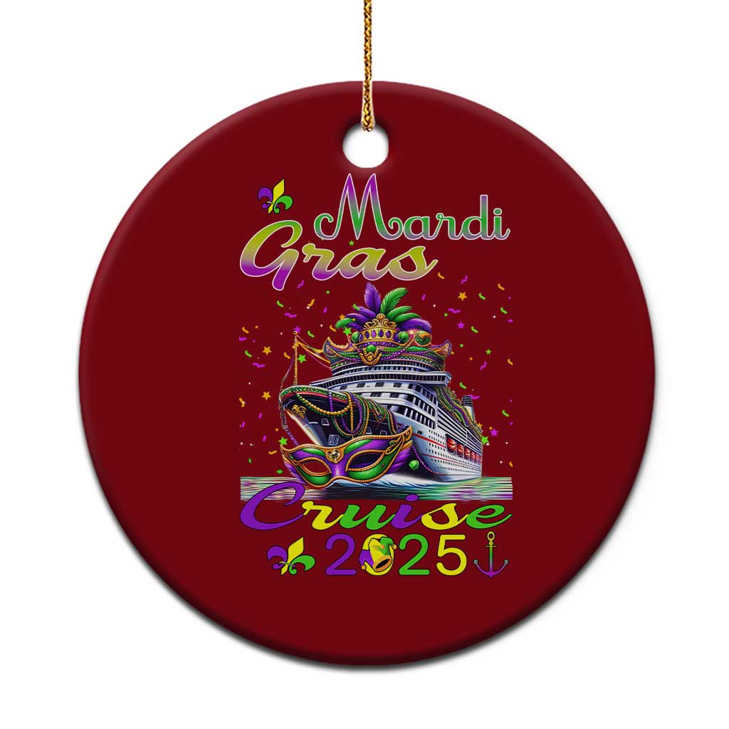 Funny Mardi Gras Cruise 2025 Ceramic Ornament Trip New Orleans Family Matching TS11 1pc Red Print Your Wear