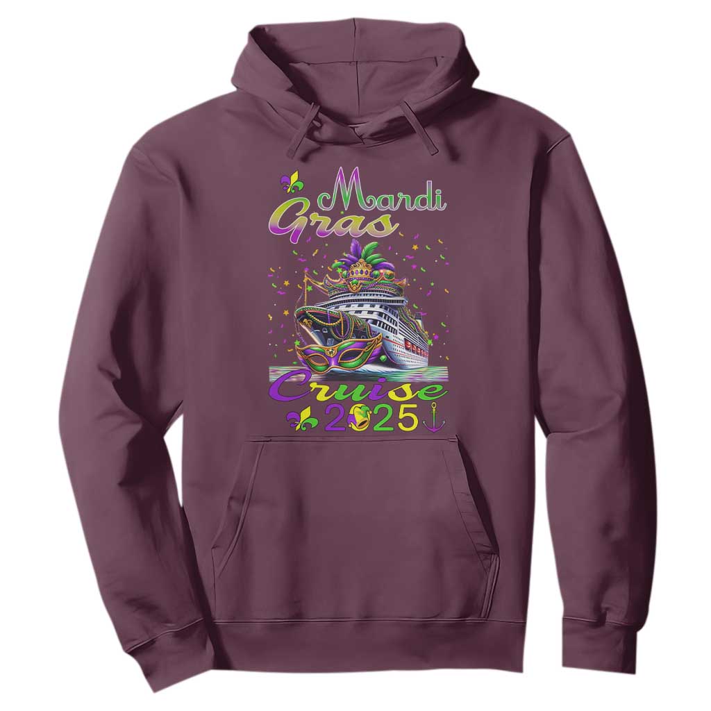 Funny Mardi Gras Cruise 2025 Hoodie Trip New Orleans Family Matching TS11 Maroon Print Your Wear