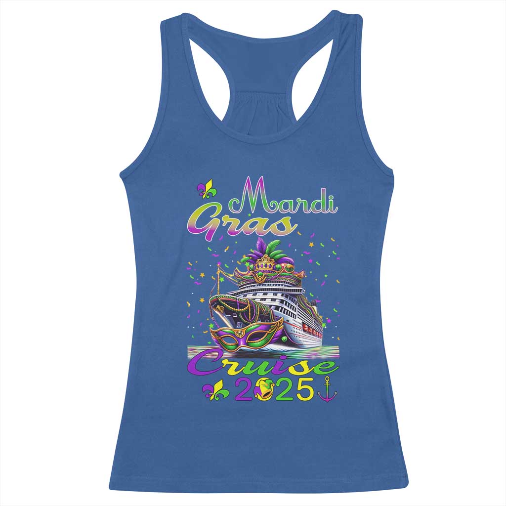 Funny Mardi Gras Cruise 2025 Racerback Tank Top Trip New Orleans Family Matching TS11 Royal Blue Print Your Wear