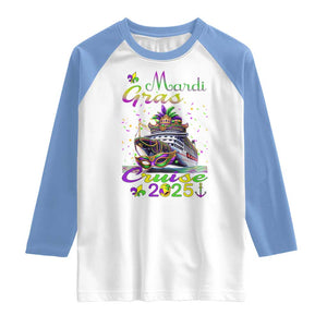 Funny Mardi Gras Cruise 2025 Raglan Shirt Trip New Orleans Family Matching TS11 White Carolina Blue Print Your Wear