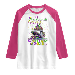 Funny Mardi Gras Cruise 2025 Raglan Shirt Trip New Orleans Family Matching TS11 White Heliconia Print Your Wear