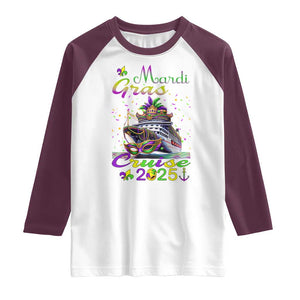 Funny Mardi Gras Cruise 2025 Raglan Shirt Trip New Orleans Family Matching TS11 White Maroon Print Your Wear