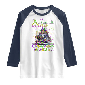 Funny Mardi Gras Cruise 2025 Raglan Shirt Trip New Orleans Family Matching TS11 White Navy Print Your Wear