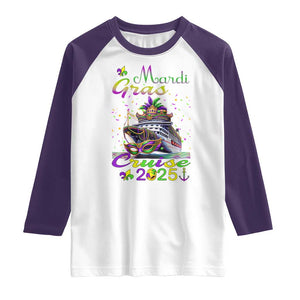 Funny Mardi Gras Cruise 2025 Raglan Shirt Trip New Orleans Family Matching TS11 White Purple Print Your Wear